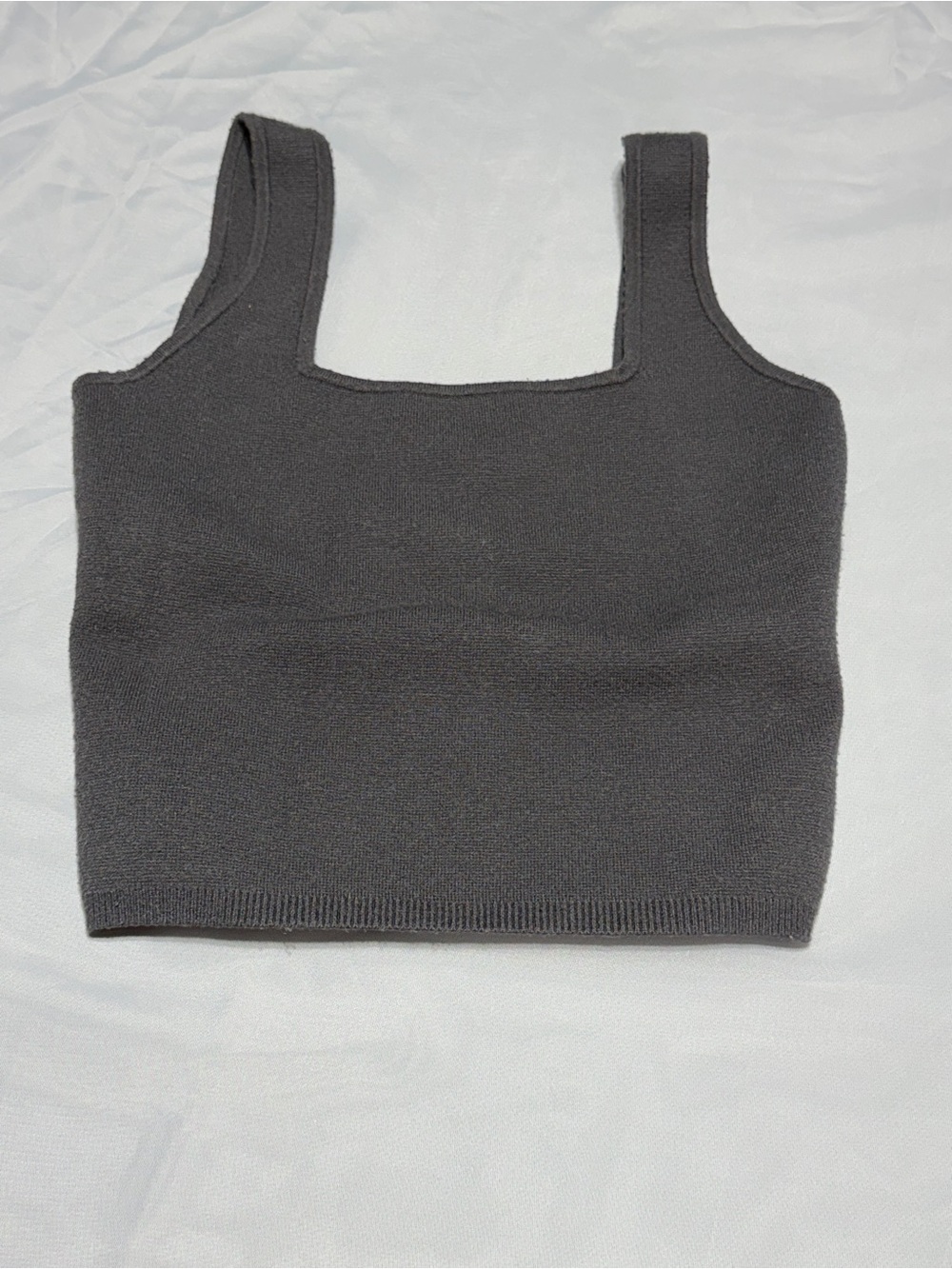 Abercrombie & Fitch Charcoal Square Neck Knit Crop atop